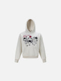 DAXUEN heather grey cartoon animal graphic hooded sweatshirt