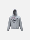 DAXUEN heather grey cartoon animal graphic hooded sweatshirt