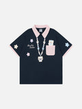 DAXUEN Short-sleeved polo shirt with cartoon bear design
