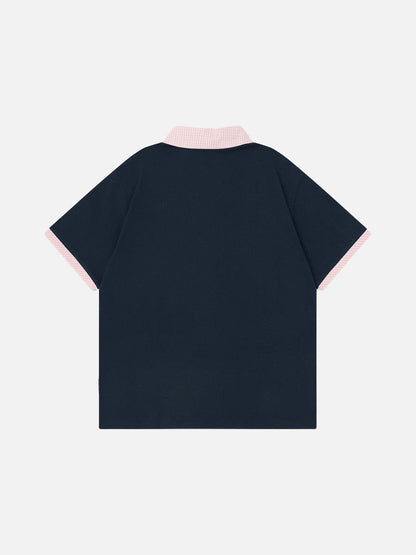 DAXUEN Short-sleeved polo shirt with cartoon bear design