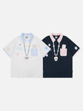 DAXUEN Short-sleeved polo shirt with cartoon bear design