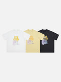 DAXUEN Short-sleeve loose-fit crew neck t-shirt with cartoon graphic