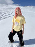 DAXUEN Short-sleeve loose-fit crew neck t-shirt with cartoon graphic — model photo