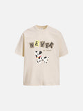 DAXUEN black oversized cartoon dog graphic t-shirt