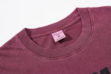 DAXUEN washed purple oversized cartoon dog graphic tee