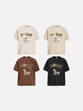 DAXUEN black oversized cartoon dog graphic t-shirt