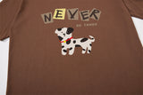 DAXUEN black oversized cartoon dog graphic t-shirt