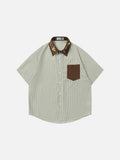 DAXUEN Short-sleeved button-up shirt with cartoon embroidery
