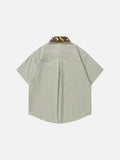 DAXUEN Short-sleeved button-up shirt with cartoon embroidery