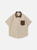 DAXUEN Short-sleeved button-up shirt with cartoon embroidery