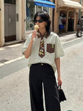 DAXUEN Cartoon Embroidered Oversized Button-Up Shirt | DAXUEN — model photo