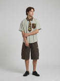 DAXUEN Cartoon Embroidered Oversized Button-Up Shirt | DAXUEN — model photo