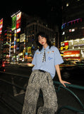 DAXUEN Trendy Cartoon-Embroidered Plaid Shirt | DAXUEN — model photo