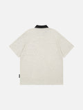 DAXUEN Relaxed-fit short-sleeved polo shirt with cartoon embroidery