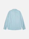 DAXUEN light blue polka dot shirt with cartoon eye graphics