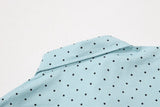 DAXUEN light blue polka dot shirt with cartoon eye graphics
