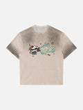 Cartoon Graffiti Cat Graphic Oversized T-Shirt
