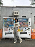 DAXUEN Short-sleeved button-up shirt with cartoon graphics — model photo