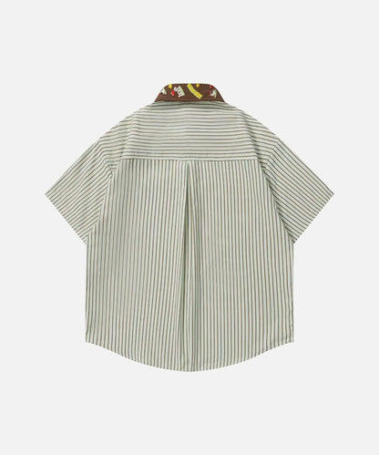 DAXUEN Short-sleeved button-up shirt with cartoon graphics