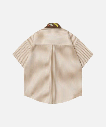DAXUEN Short-sleeved button-up shirt with cartoon graphics