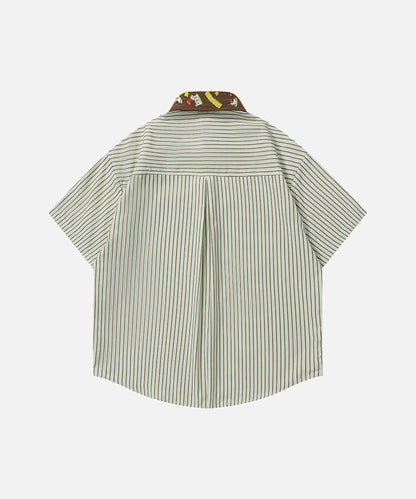 DAXUEN Short-sleeved button-up shirt with cartoon graphics