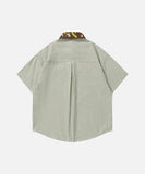 DAXUEN Short-sleeved button-up shirt with cartoon graphics