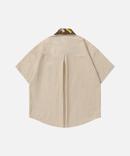 DAXUEN Short-sleeved button-up shirt with cartoon graphics