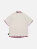DAXUEN Layered polo shirt with cartoon graphics and plaid accents