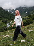 DAXUEN Oversized short-sleeve t-shirt with cartoon graphic — model photo