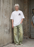 DAXUEN Oversized short-sleeve t-shirt with cartoon graphic — model photo