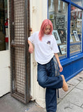 DAXUEN Oversized short-sleeve t-shirt with cartoon graphic — model photo