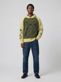 DAXUEN Hooded sweater with cartoon graphics and contrasting sleeves — model photo