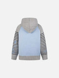 DAXUEN Hooded sweater with cartoon graphics and contrasting sleeves