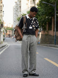 DAXUEN Cartoon printed short-sleeved polo shirt — model photo