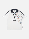 DAXUEN Cartoon printed short-sleeved polo shirt