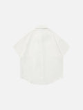DAXUEN Short-sleeved button-up shirt with cartoon dog graphic
