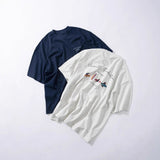 DAXUEN heather grey oversized cartoon surfboard graphic tee