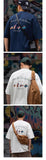 DAXUEN heather grey oversized cartoon surfboard graphic tee