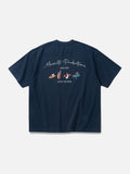 Cartoon Surfboard Graphic Oversized T-Shirt
