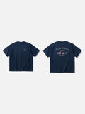 DAXUEN heather grey oversized cartoon surfboard graphic tee