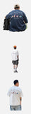 DAXUEN heather grey oversized cartoon surfboard graphic tee