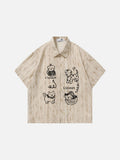 DAXUEN Cartoon tie-dye short-sleeve shirt with animal illustrations