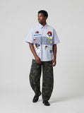 DAXUEN Cartoon Vibe Oversized Button-Up Shirt | DAXUEN — model photo