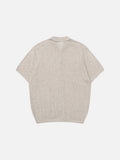 DAXUEN Casual open-knit short-sleeved button-up shirt