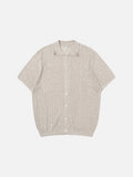 DAXUEN Casual open-knit short-sleeved button-up shirt