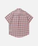 DAXUEN Casual pink plaid button-up shirt with cartoon embroidery