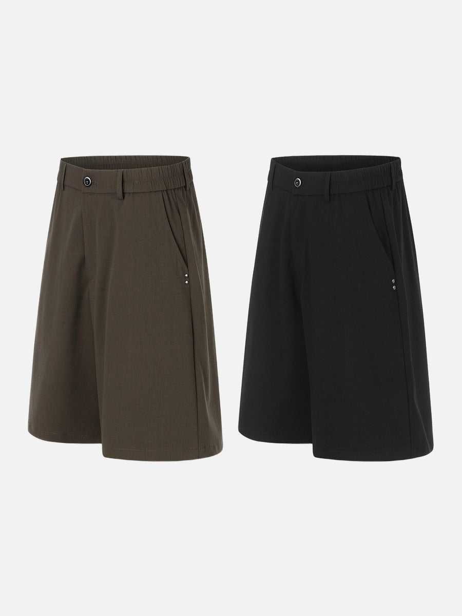 DAXUEN Knee-length casual shorts with rivet pockets