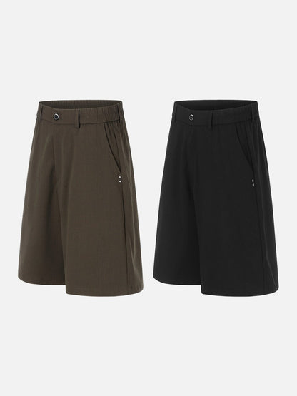 DAXUEN Knee-length casual shorts with rivet pockets