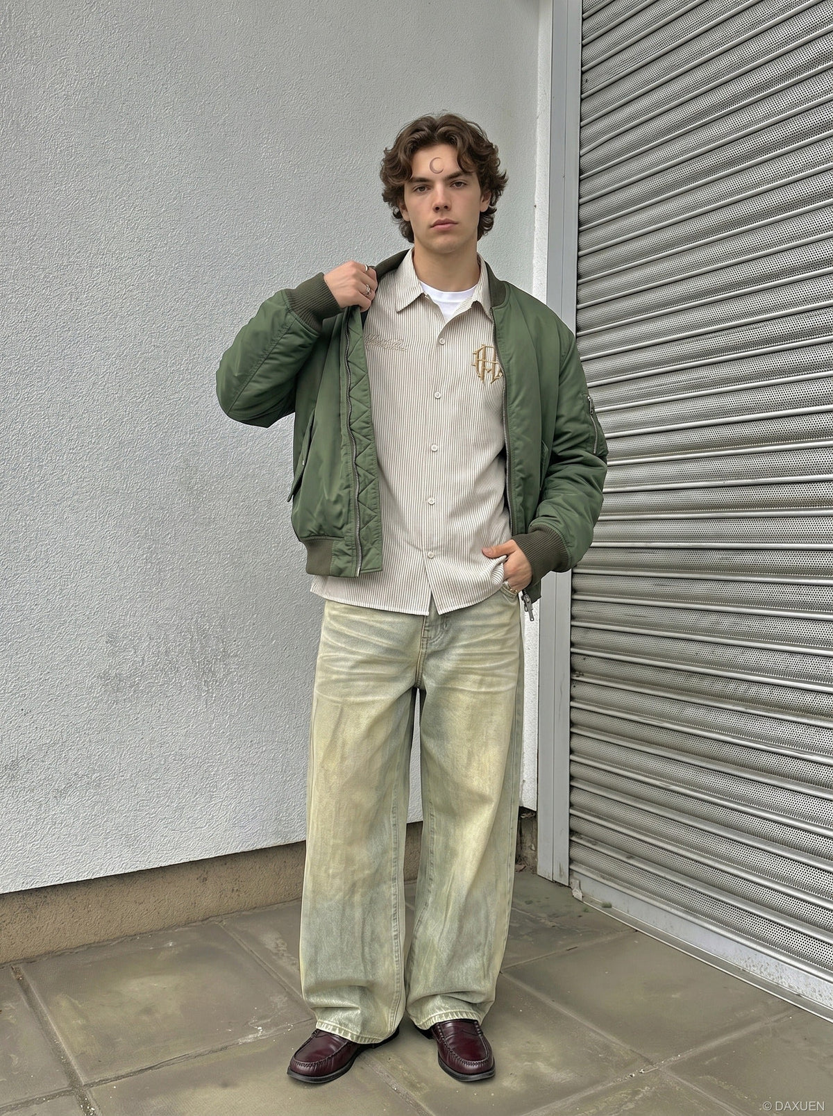 DAXUEN Casual Stripe Short Sleeve Shirt | DAXUEN — model photo