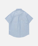 DAXUEN Cat embroidered plaid short sleeve shirt